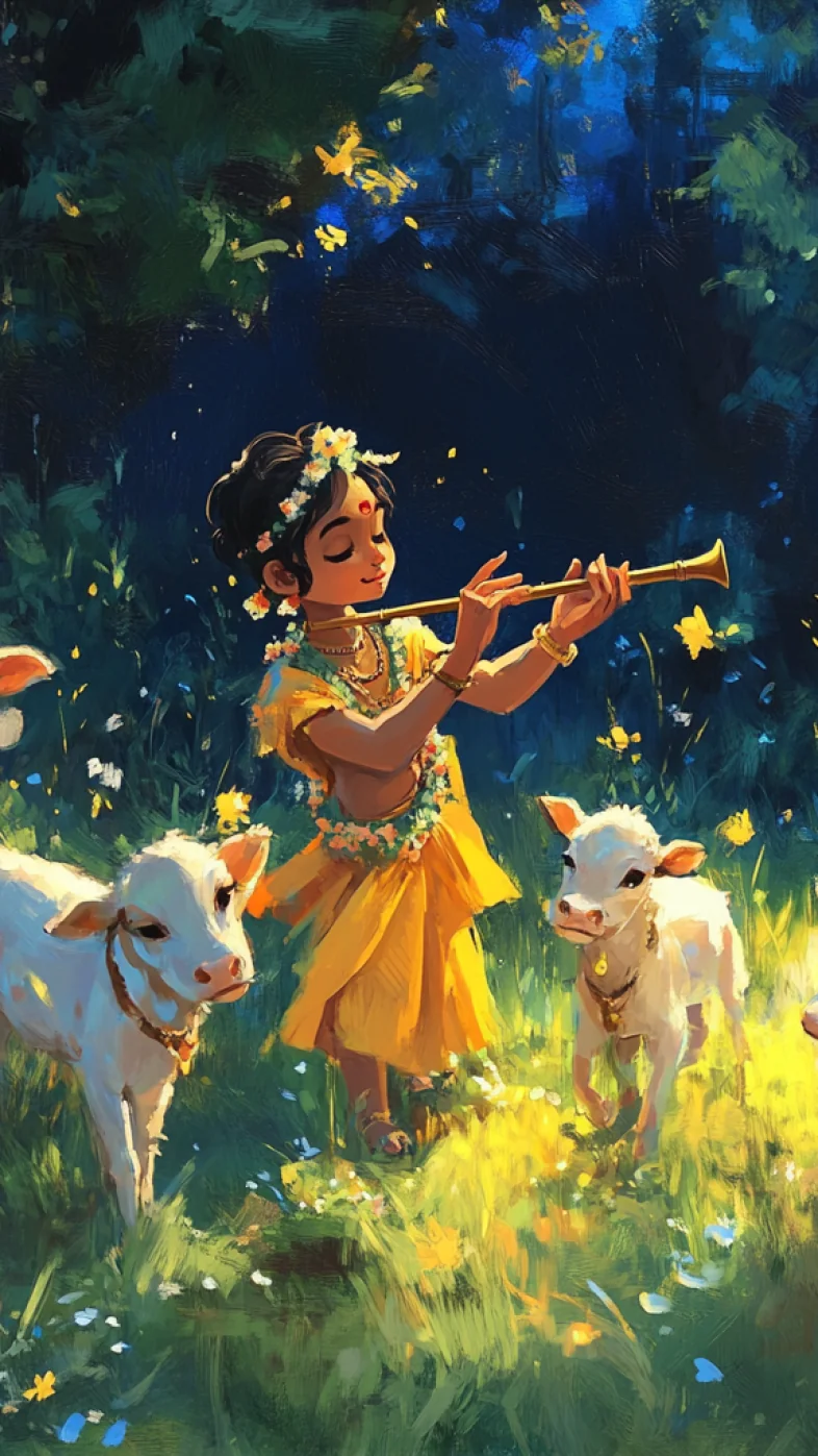 krishna flute wallpaper