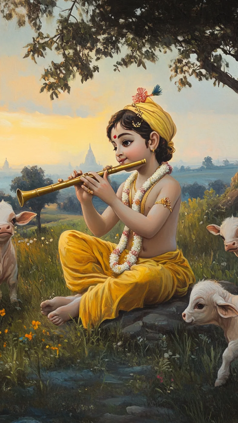 krishna flute wallpaper