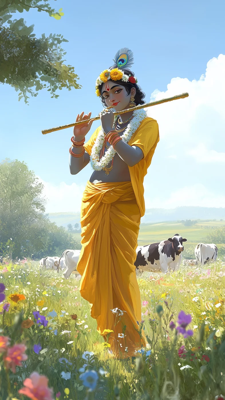 krishna flute wallpaper