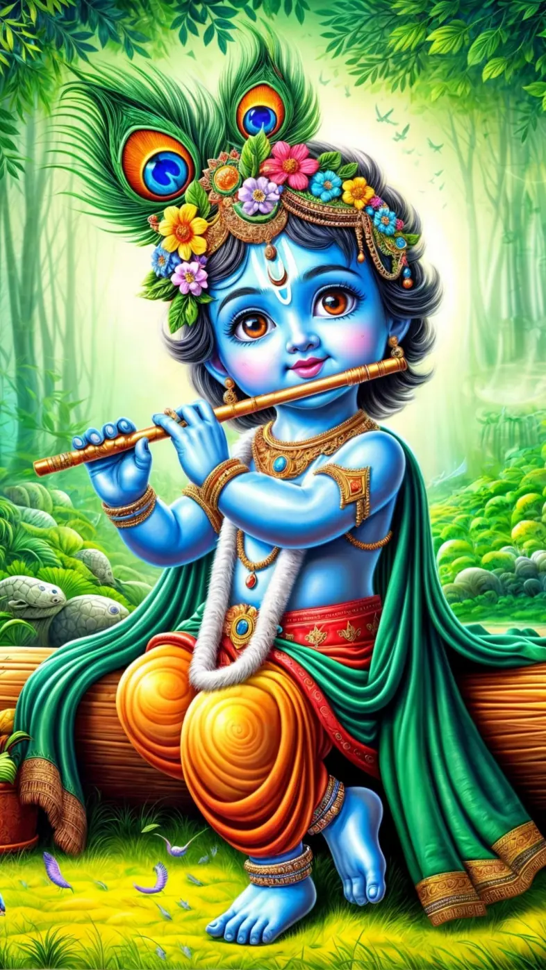 krishna flute wallpaper