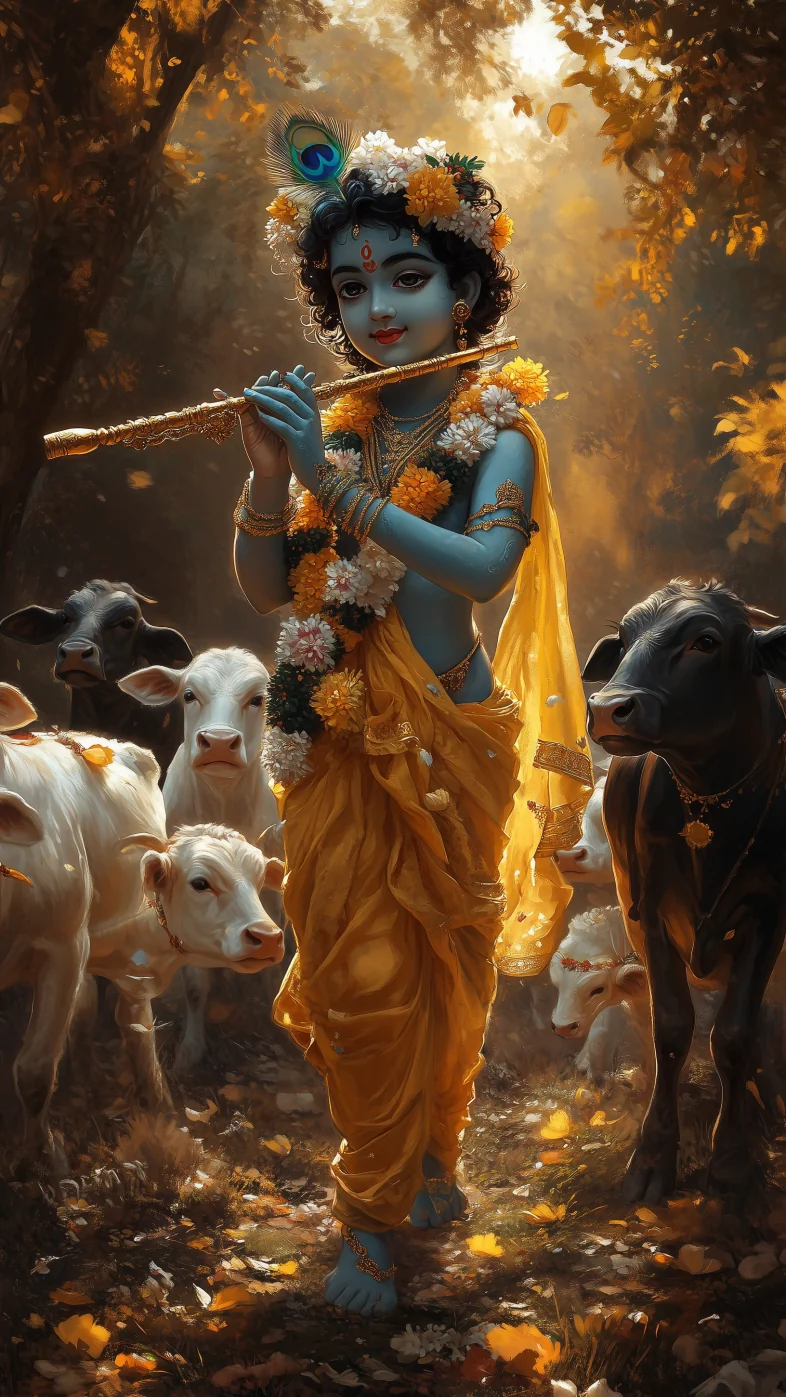 krishna joy flute wallpaper