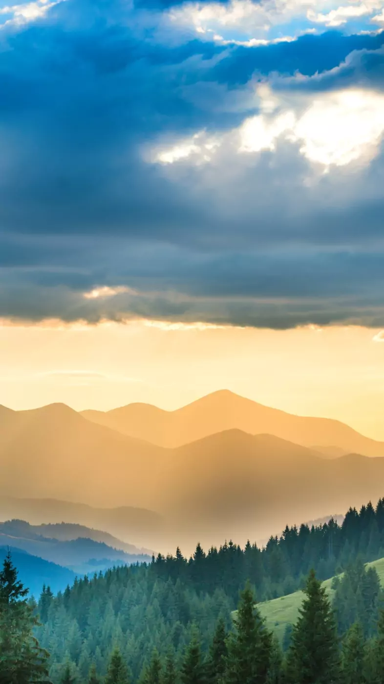 landscape mountains sunbeam nature wallpaper