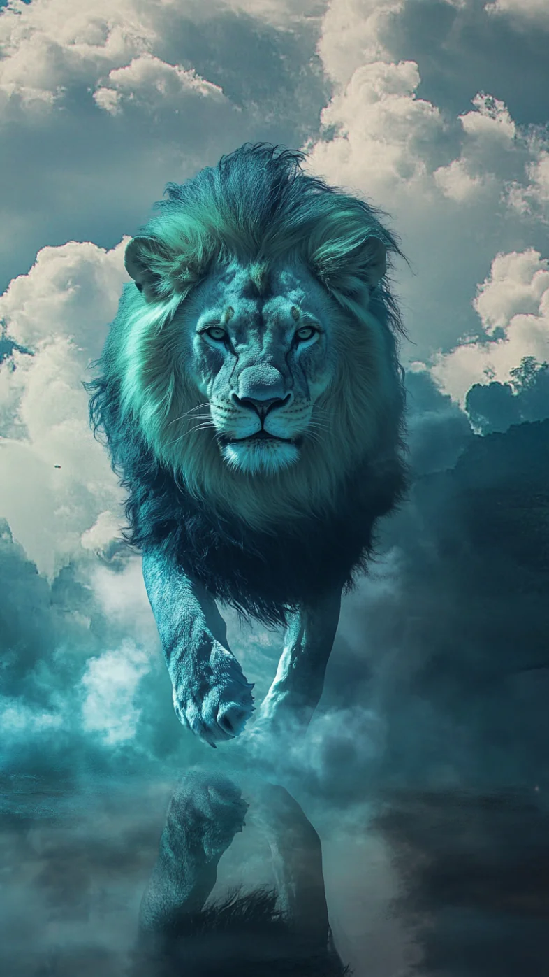 lion celeste marche avec wallpaper