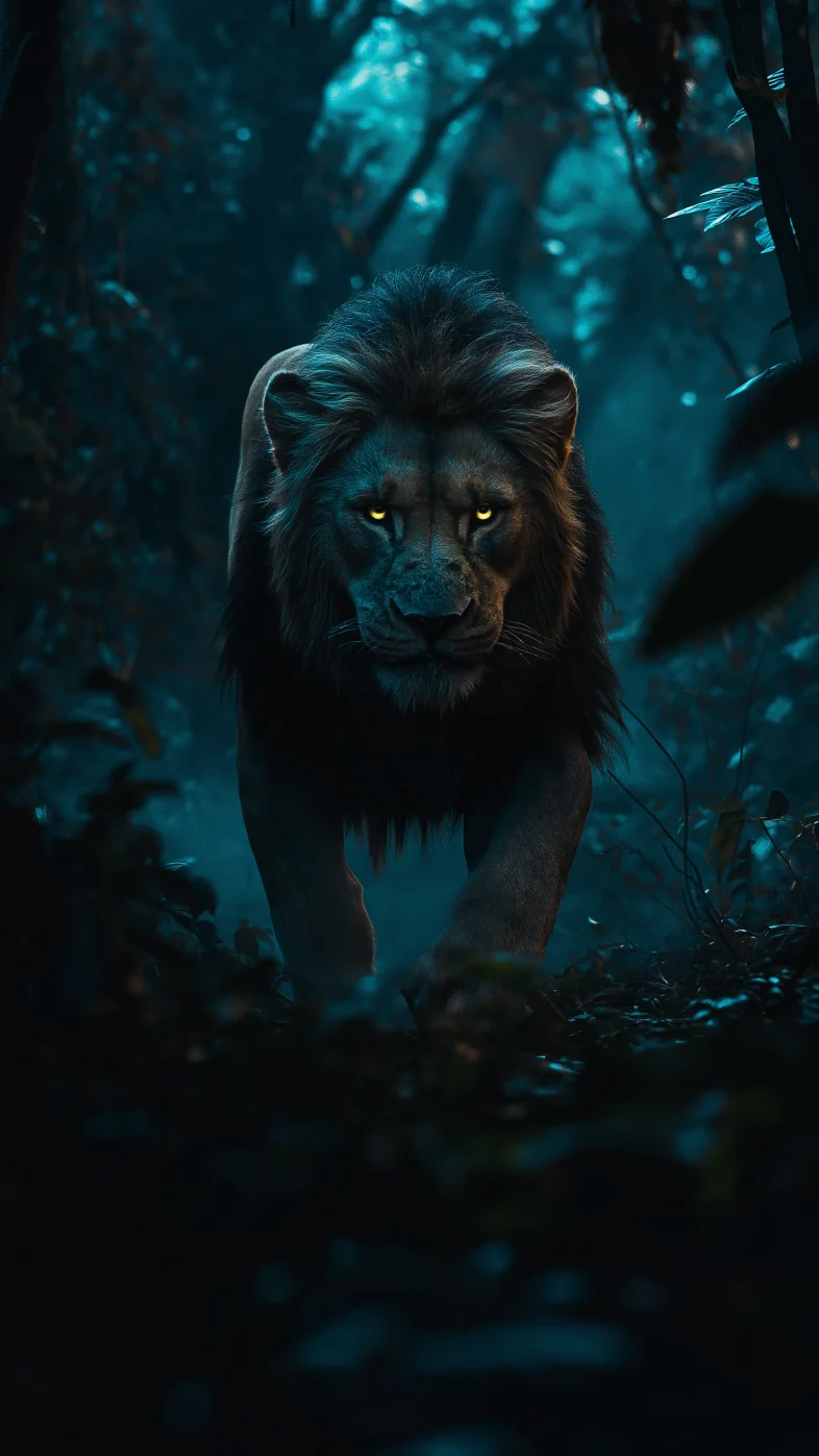 lion in jungle wallpaper