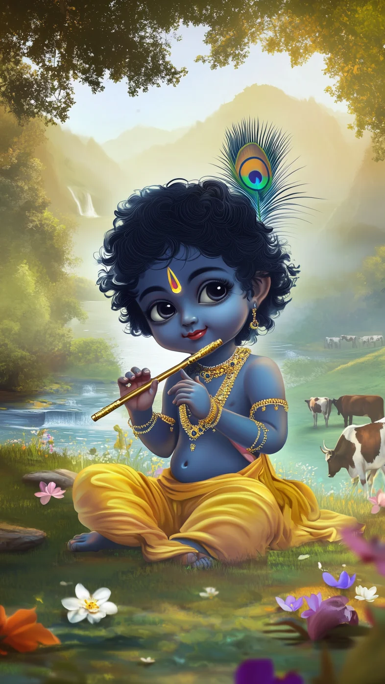 little krishna wallpaper