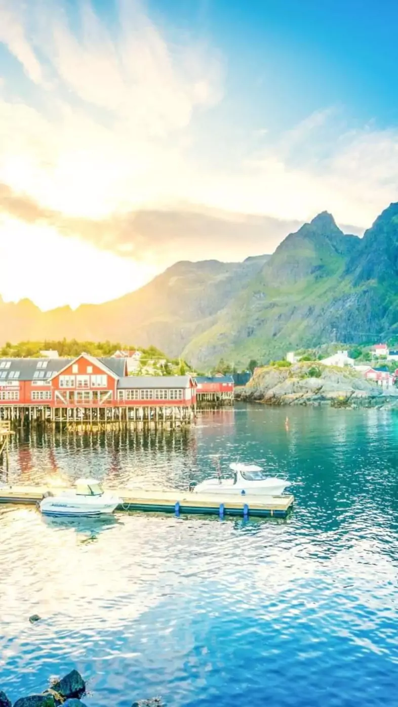 lofoten norway lake wallpaper