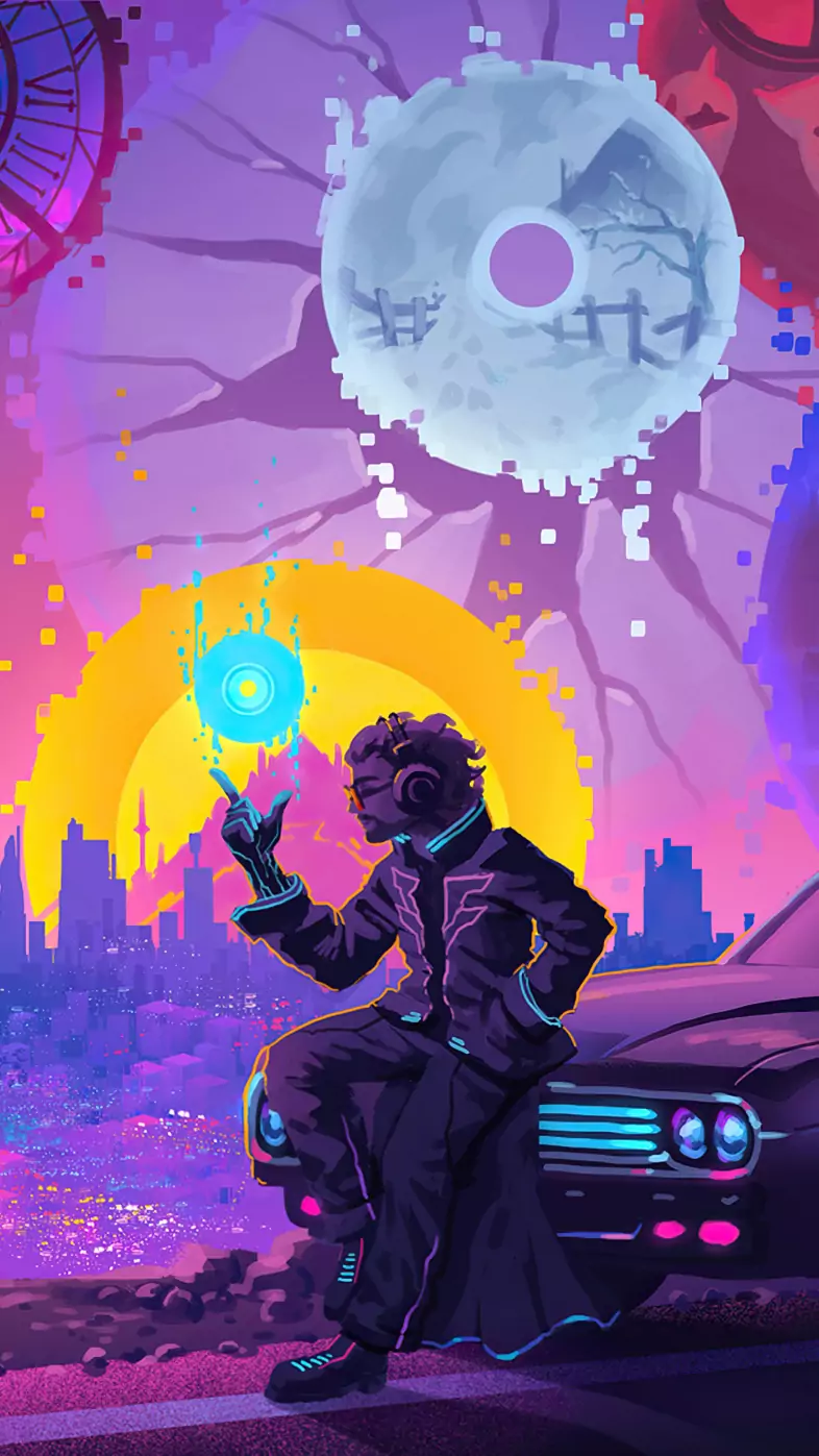 lone adventure retro wave wallpaper
