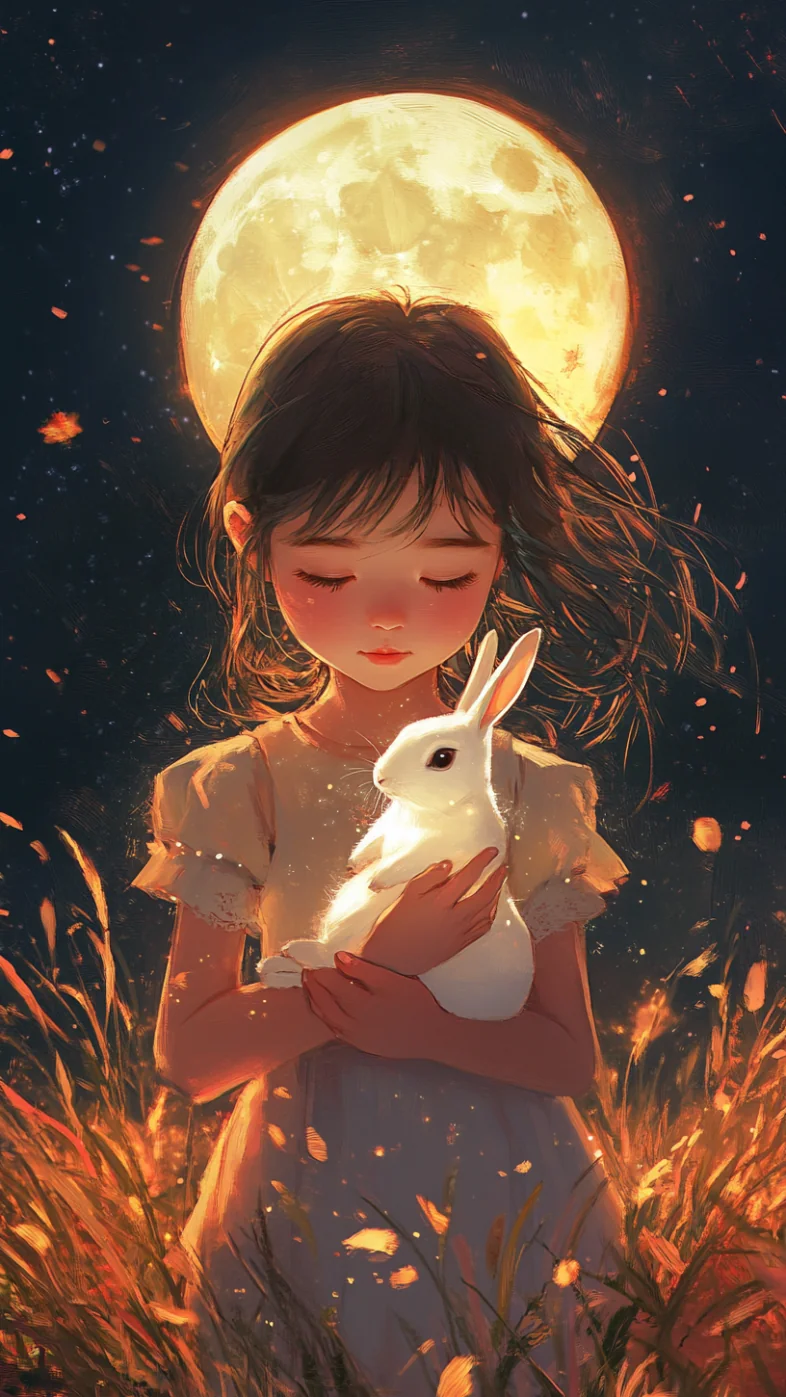 lovely girl holding a rabbits wallpaper