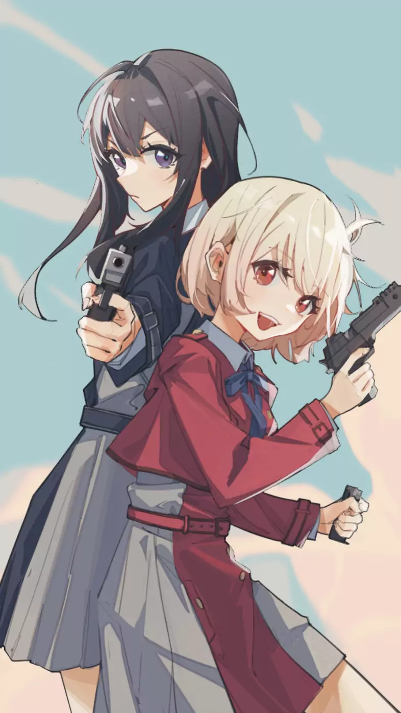 lycoris recoil duo wallpaper