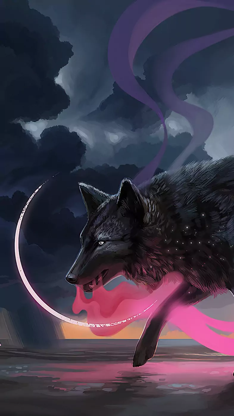 magical wolf dream  wallpaper