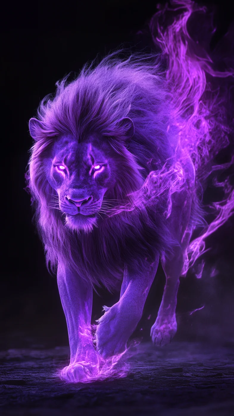 majestic lion walking wallpaper