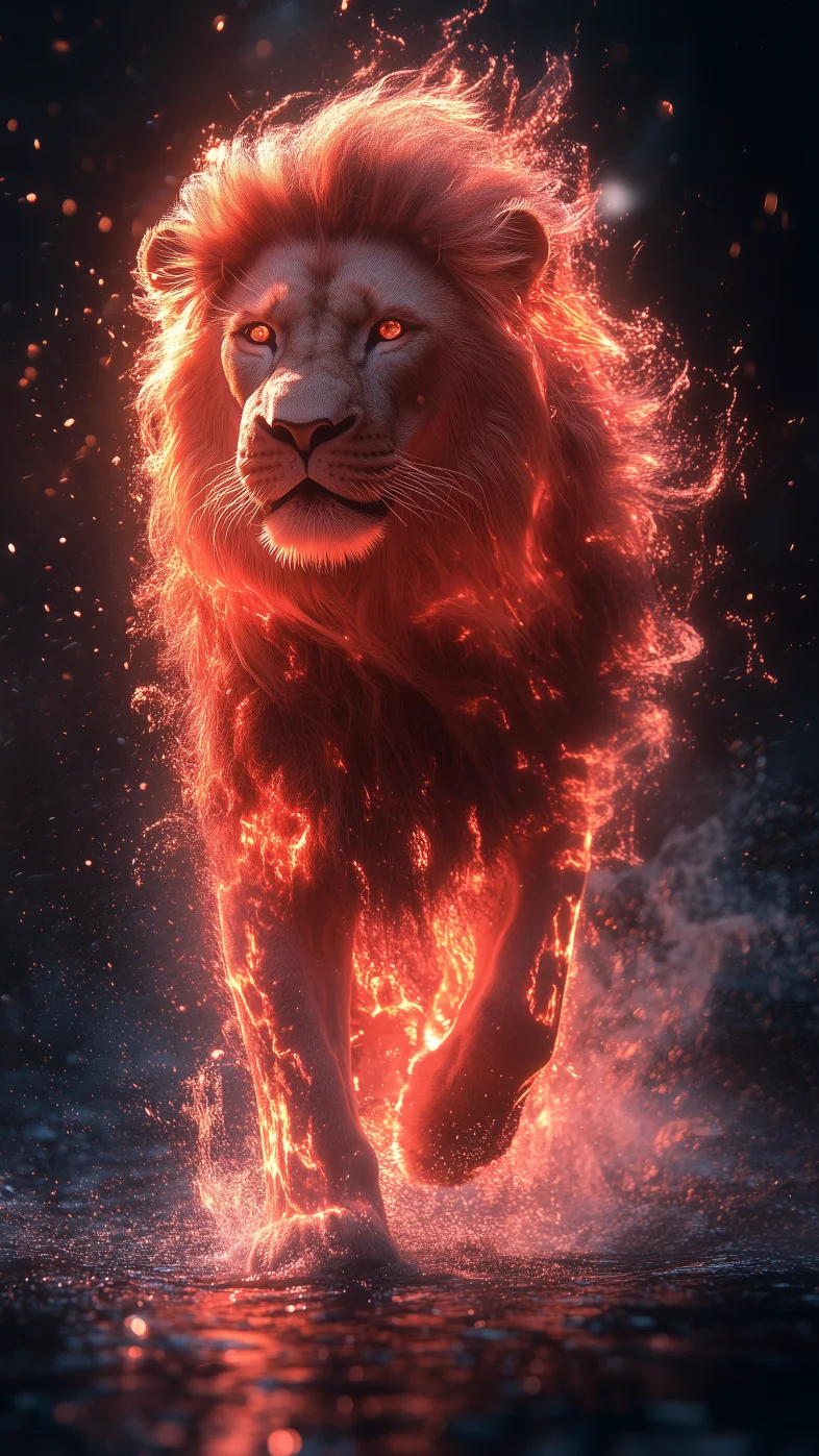 majestic lion walking wallpaper