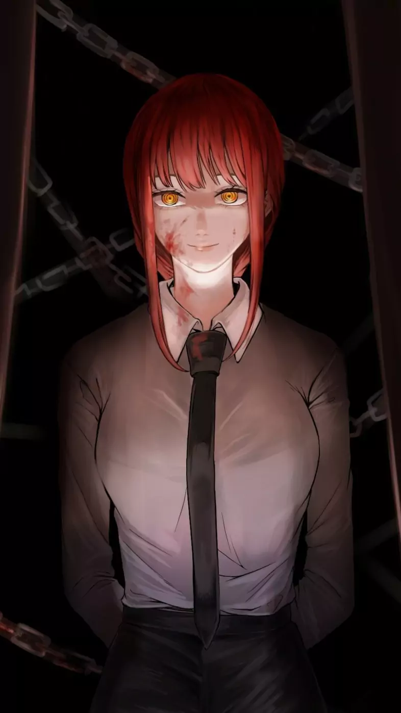 makima cool chainsaw man art wallpaper