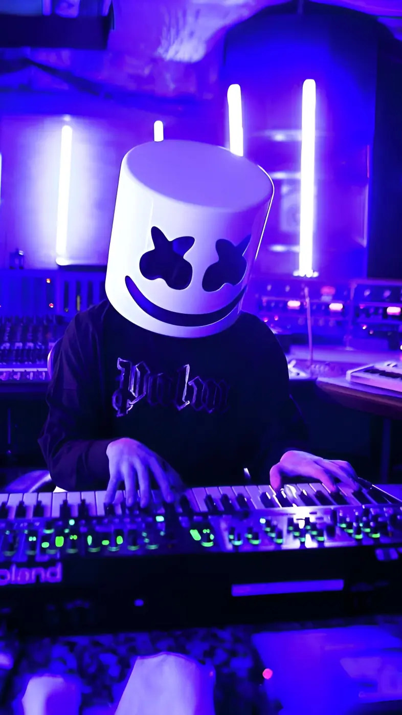 marshmello dj mask music blue wallpaper