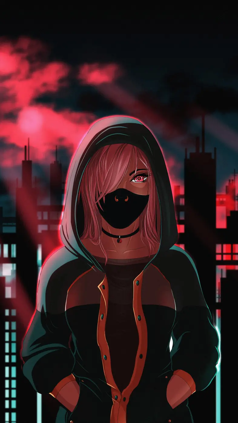 mask girl wallpaper