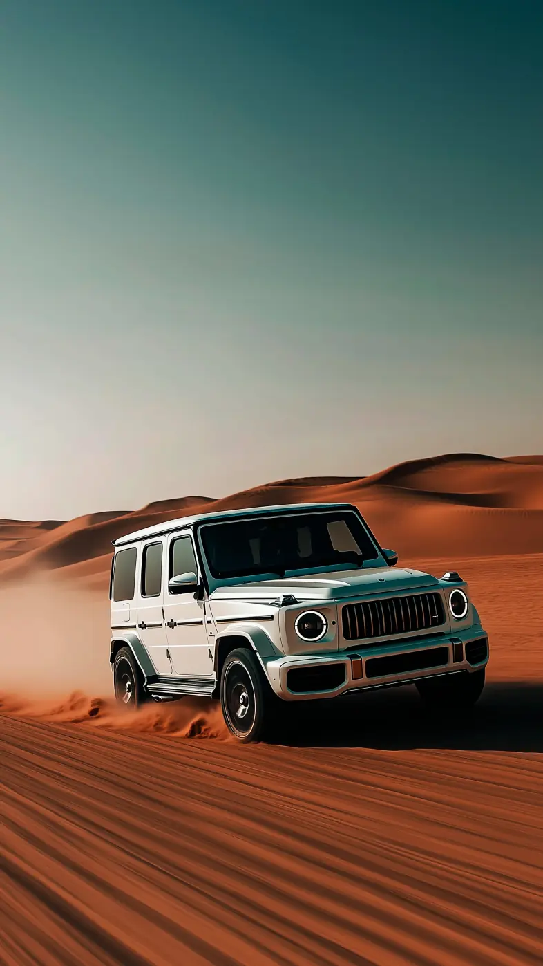 mercedes speed desert road wallpaper
