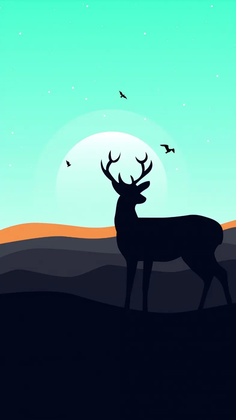 minimalist reindeer  wallpaper