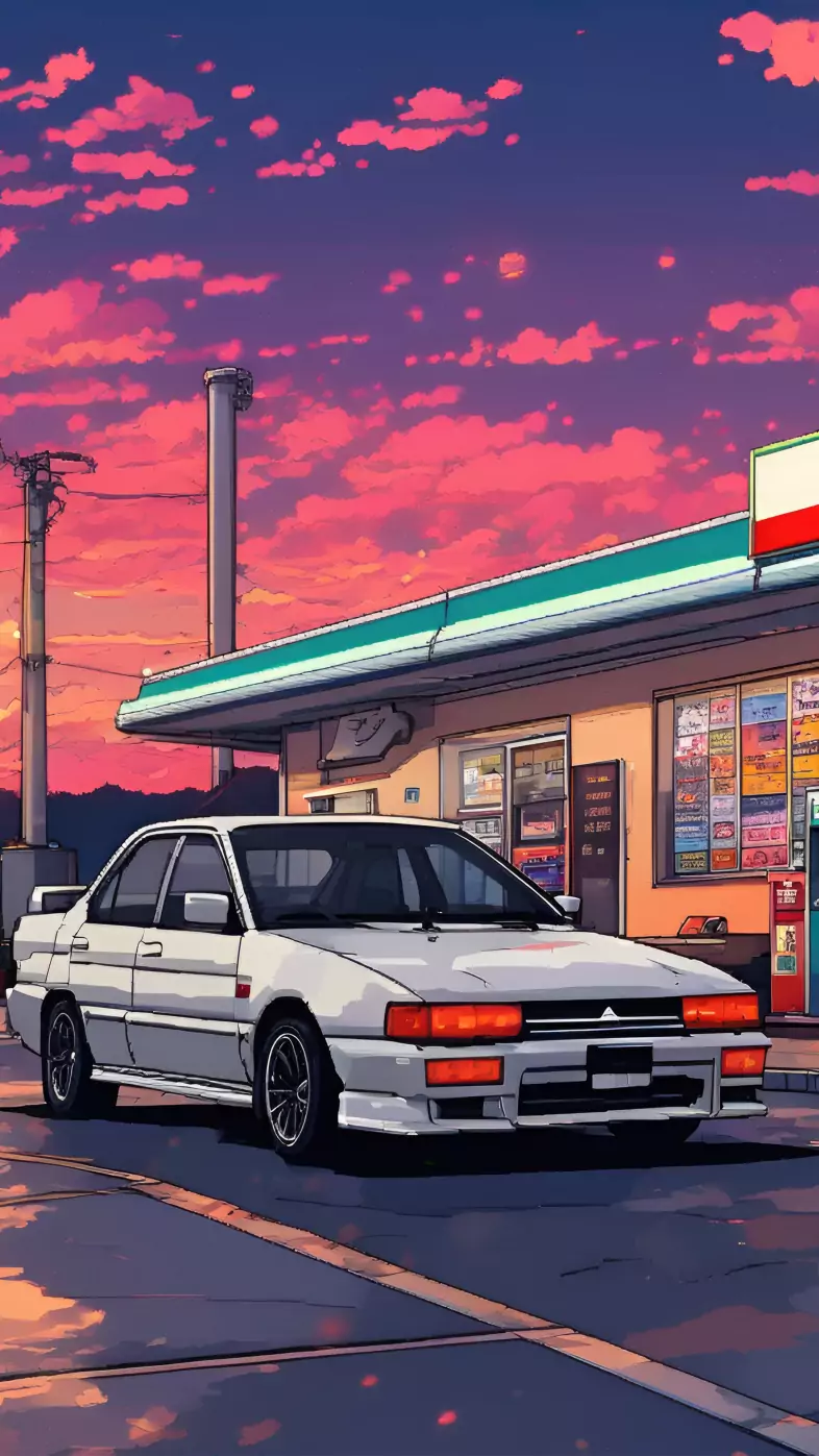 mitsubishi lancer pixel art wallpaper