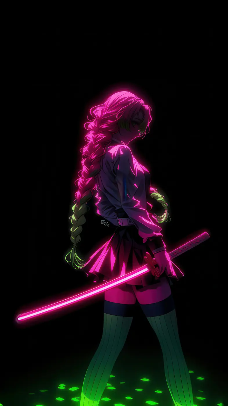 mitsuri kanroji kimetsu no yaiba anime wallpaper
