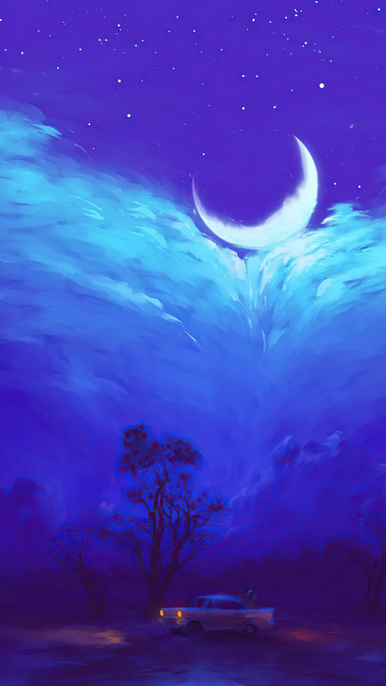 moon blaze digital wallpaper