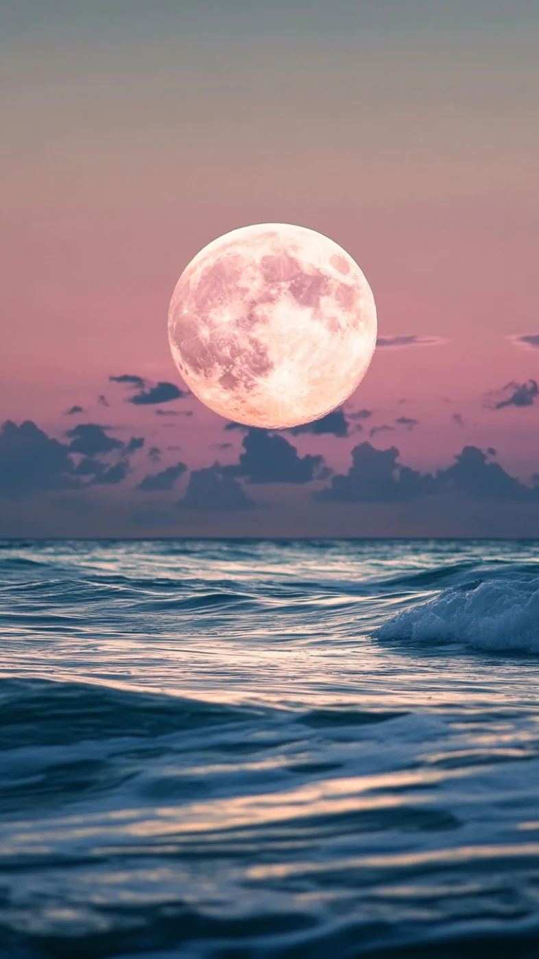 moon on the sea wallpaper