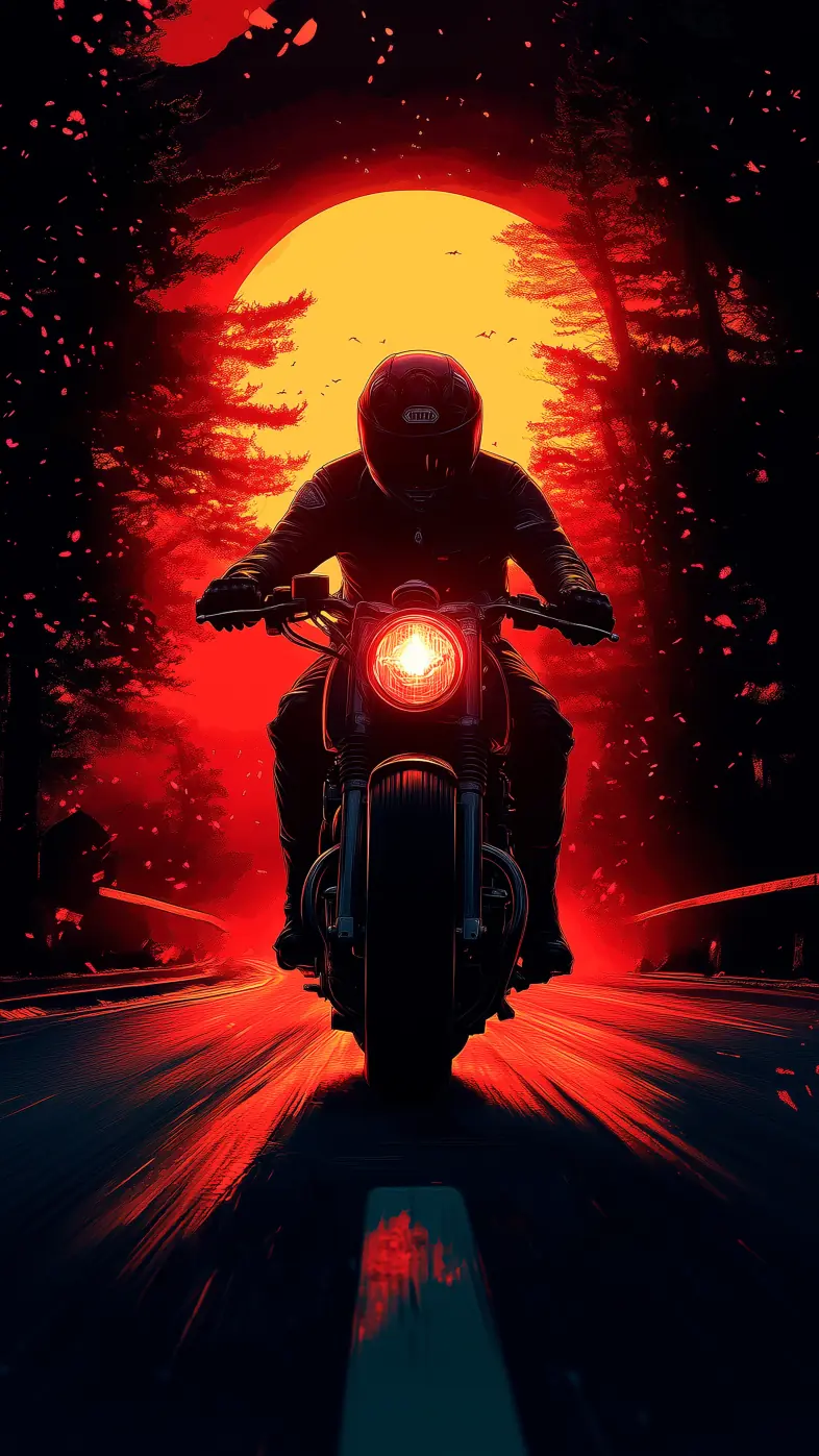 motorcycle bike road fast dark wallpaper