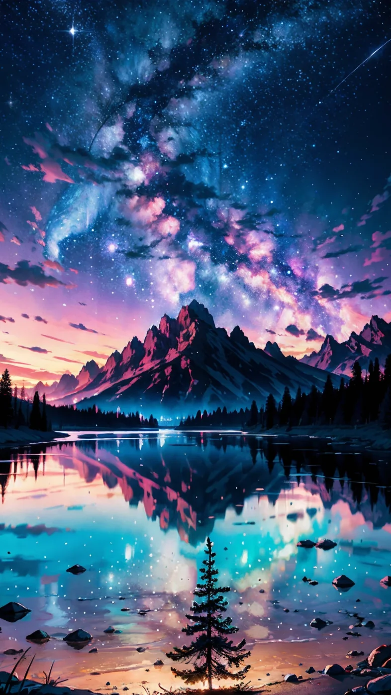 mountain landscape art wallpaper