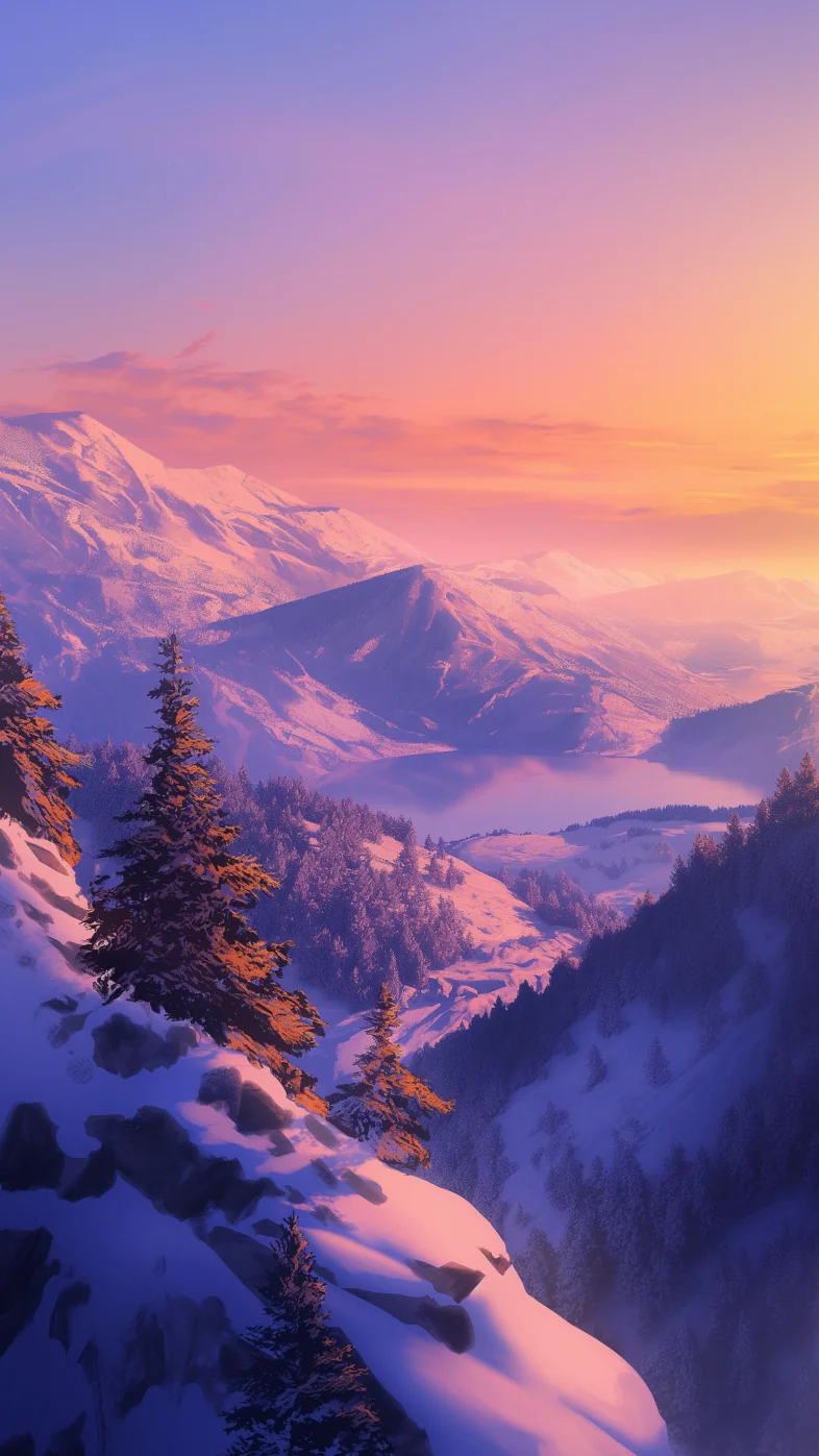 mountain snow-covered wallpaper
