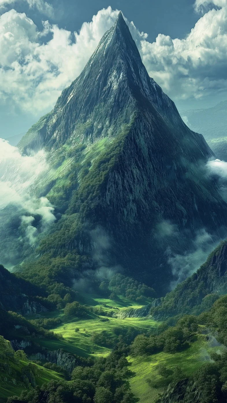 mountain with mostly green wallpaper
