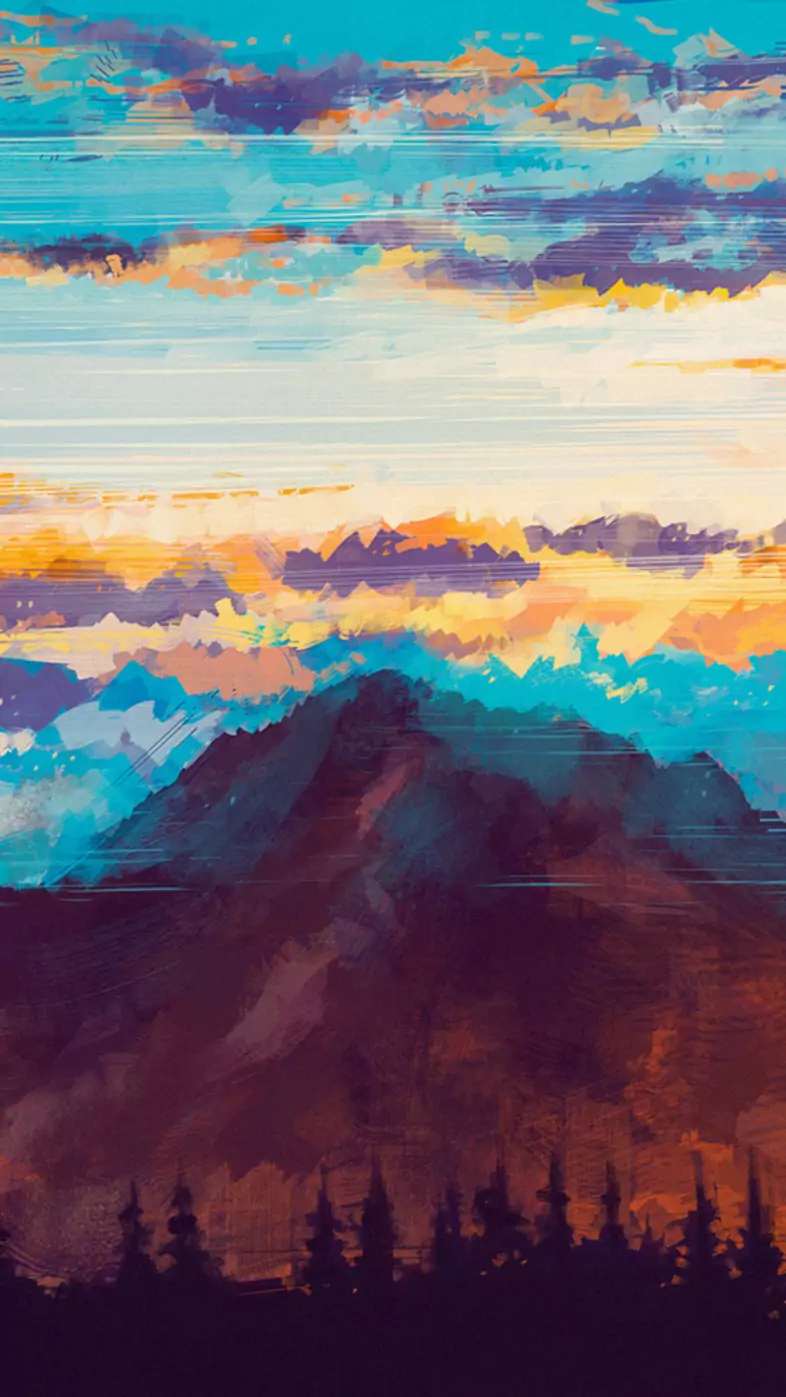 mountains digital art wallpaper