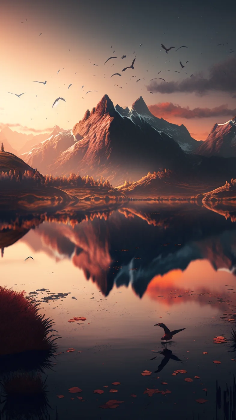 mountains in the lake  wallpaper