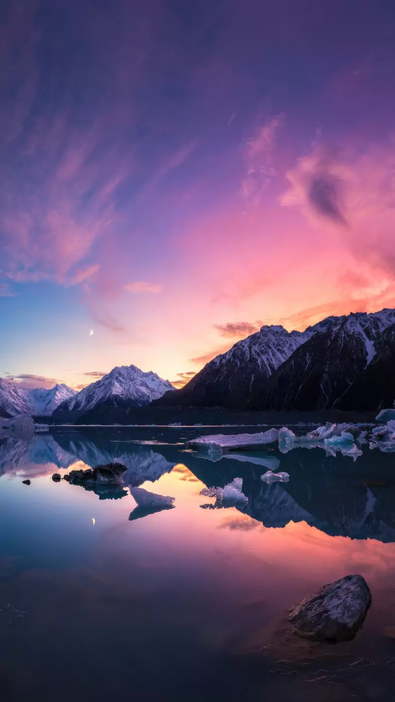 mountains reflection snow wallpaper