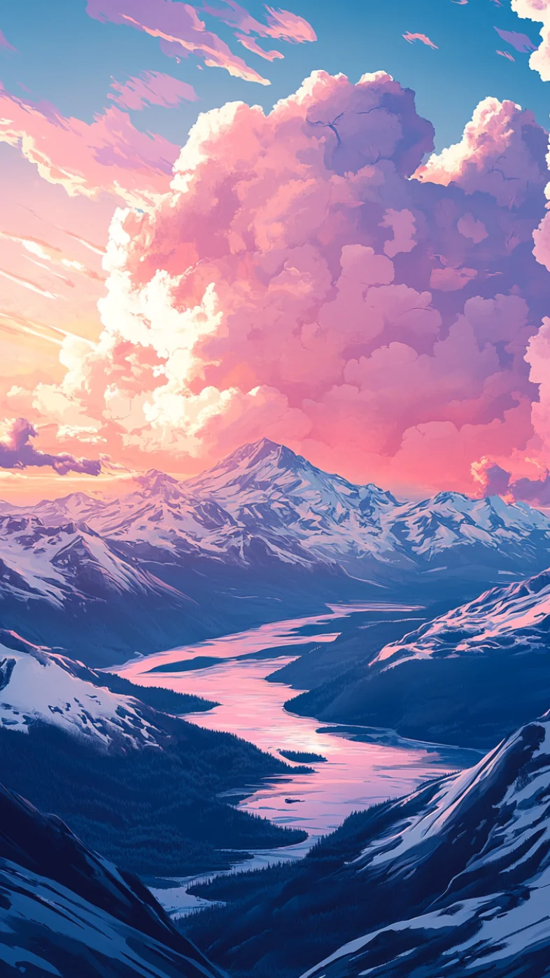 mountains with snow wallpaper