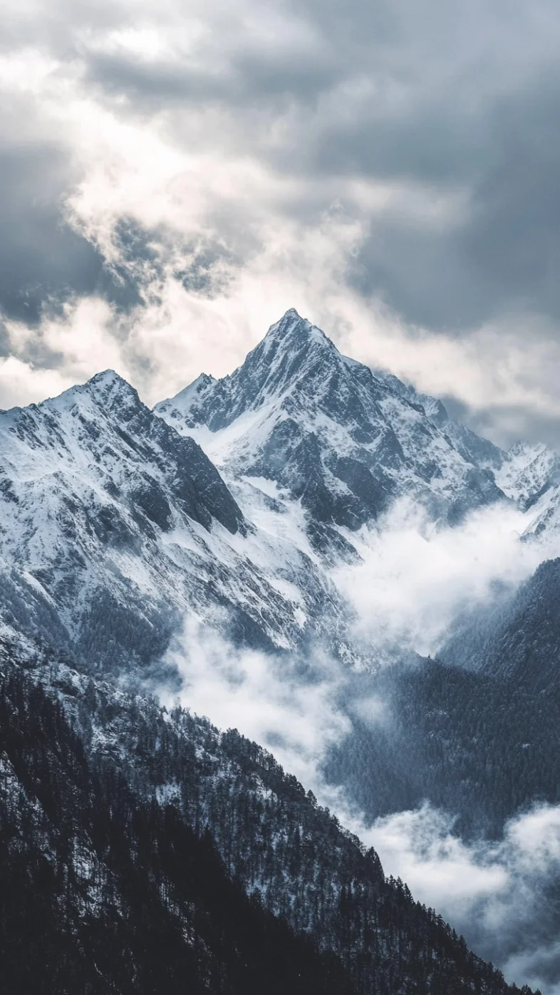 mountains with snow wallpaper