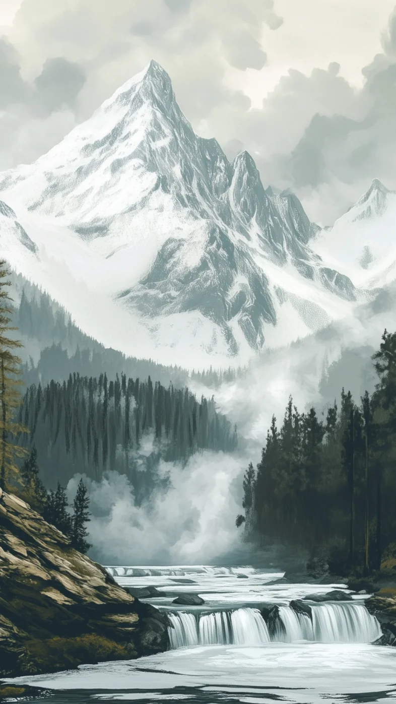 mountains with snow wallpaper