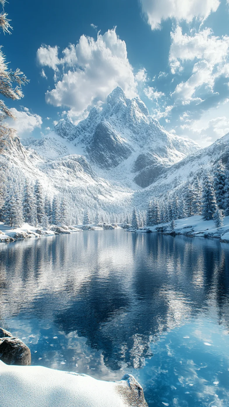 mountains with snow wallpaper