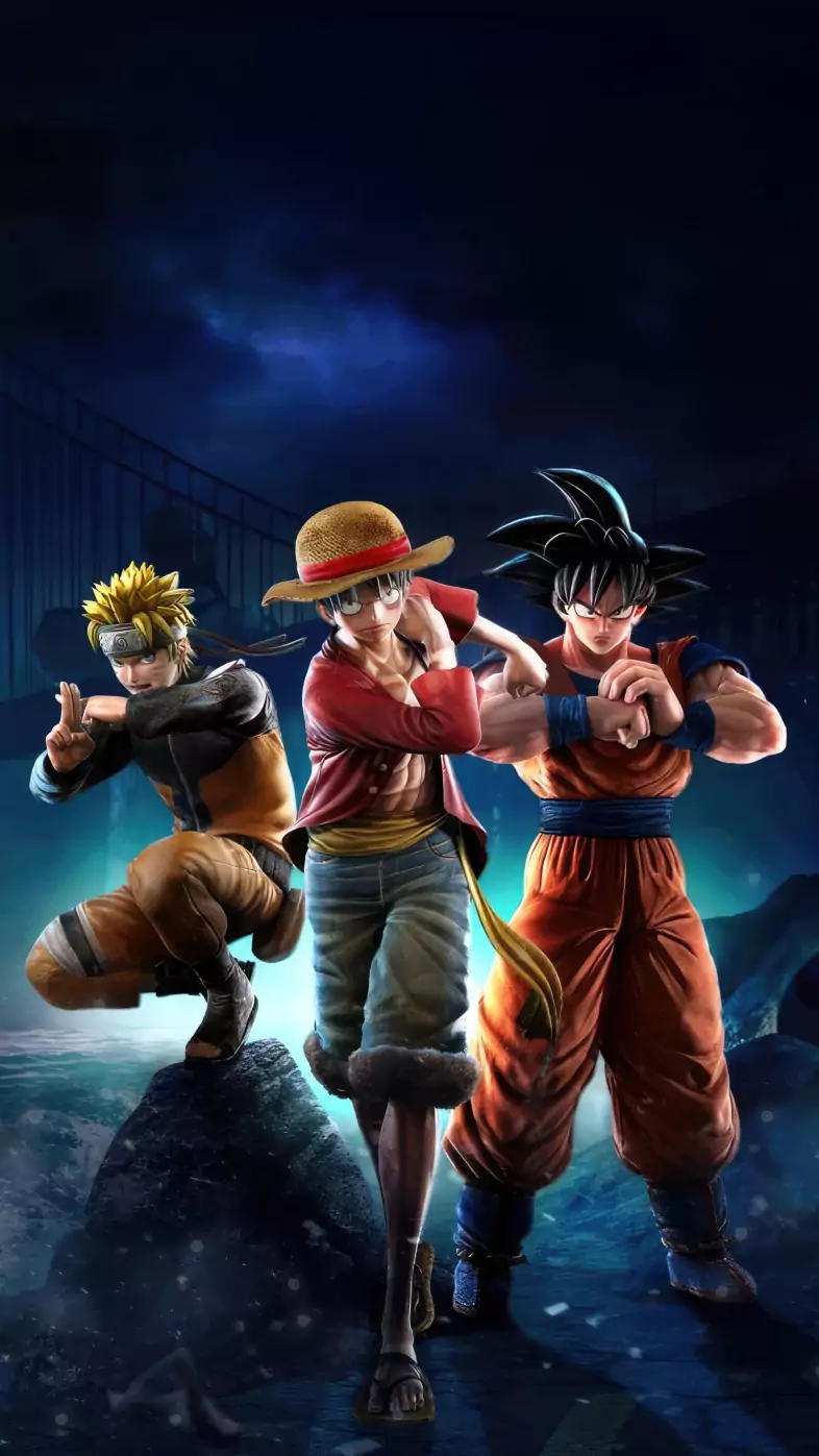 naruto luffy and goku anime wallpaper
