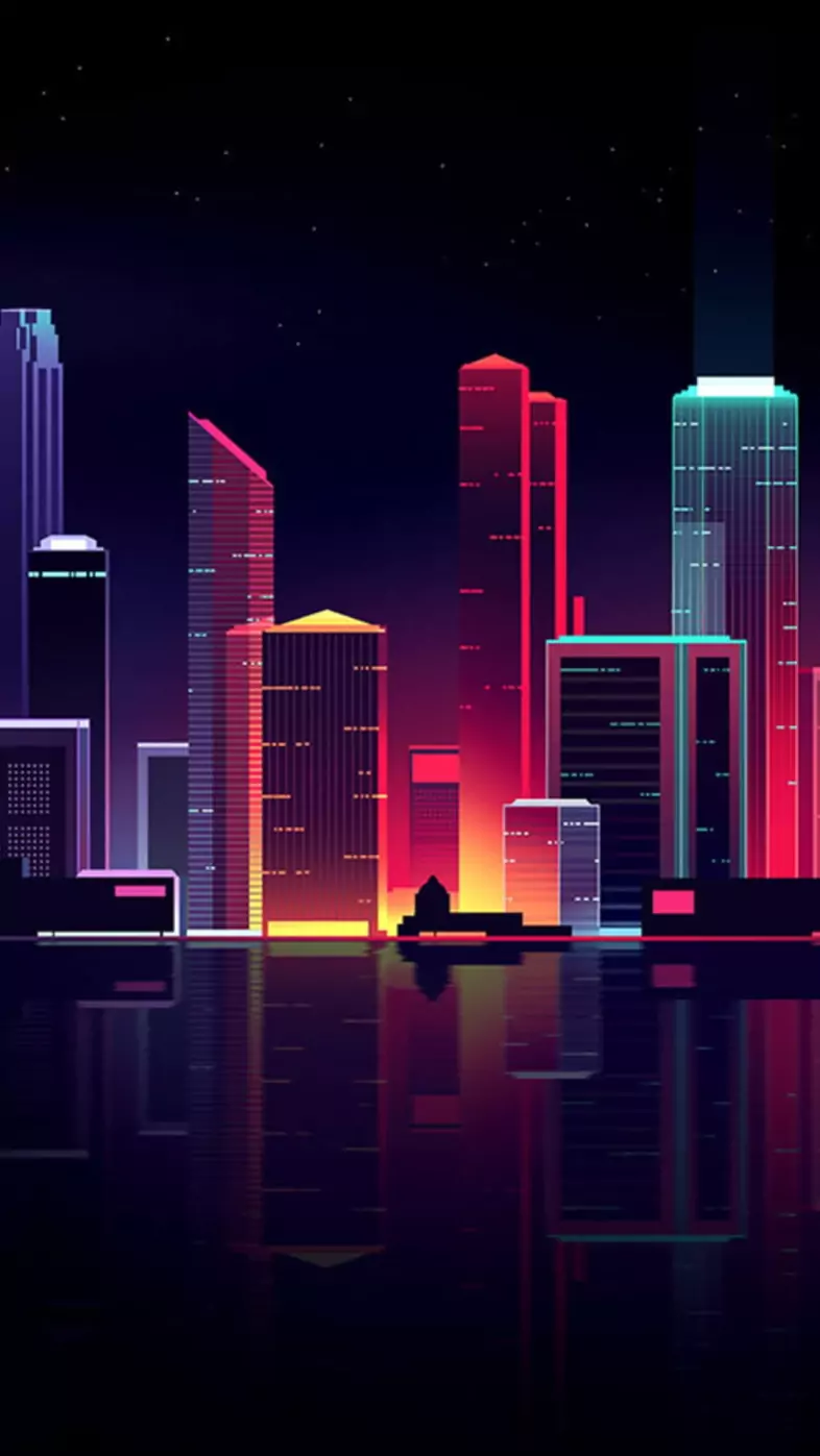 neon bulding wallpaper