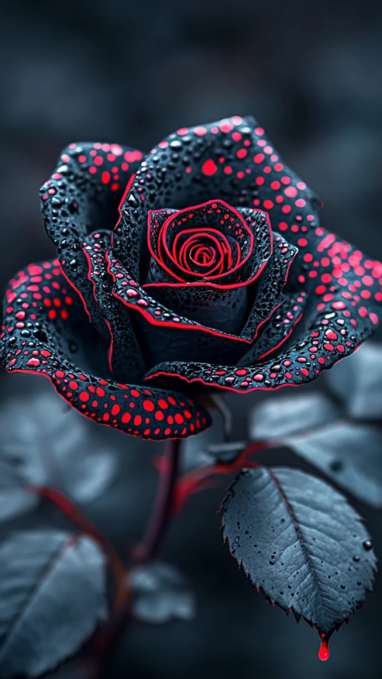 neon fantasy rose wallpaper