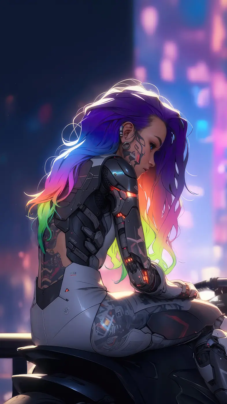 neon girl wallpaper