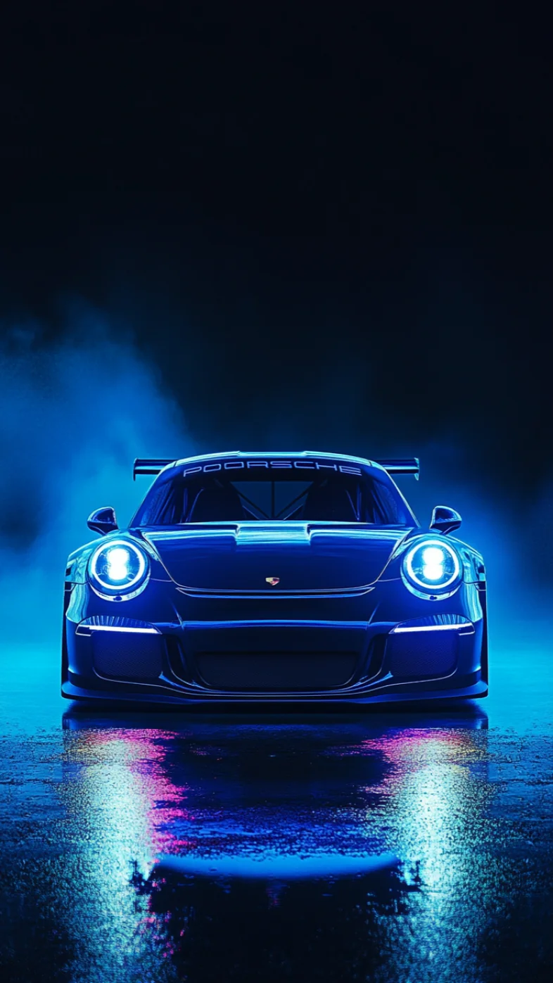 neon light porsche 911 car wallpaper