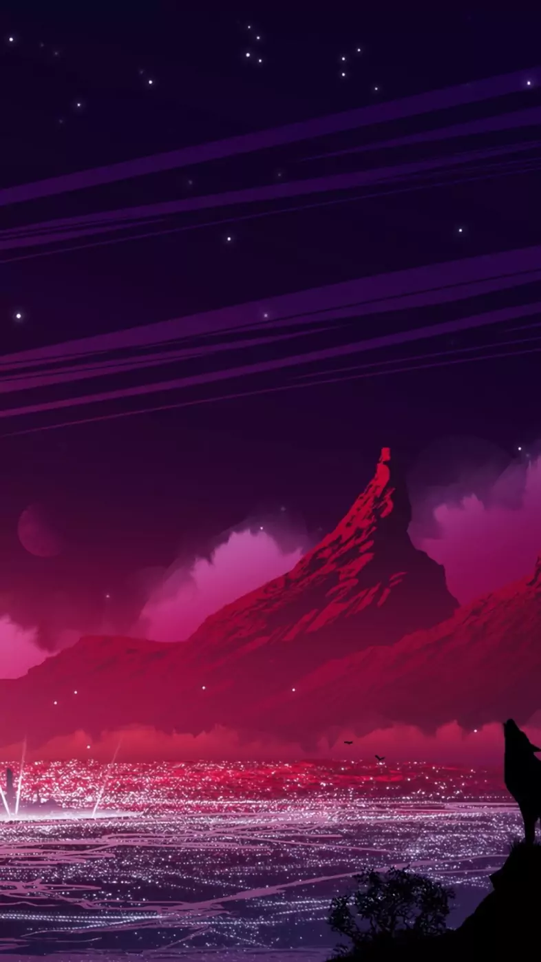 neon mountain wallpaper