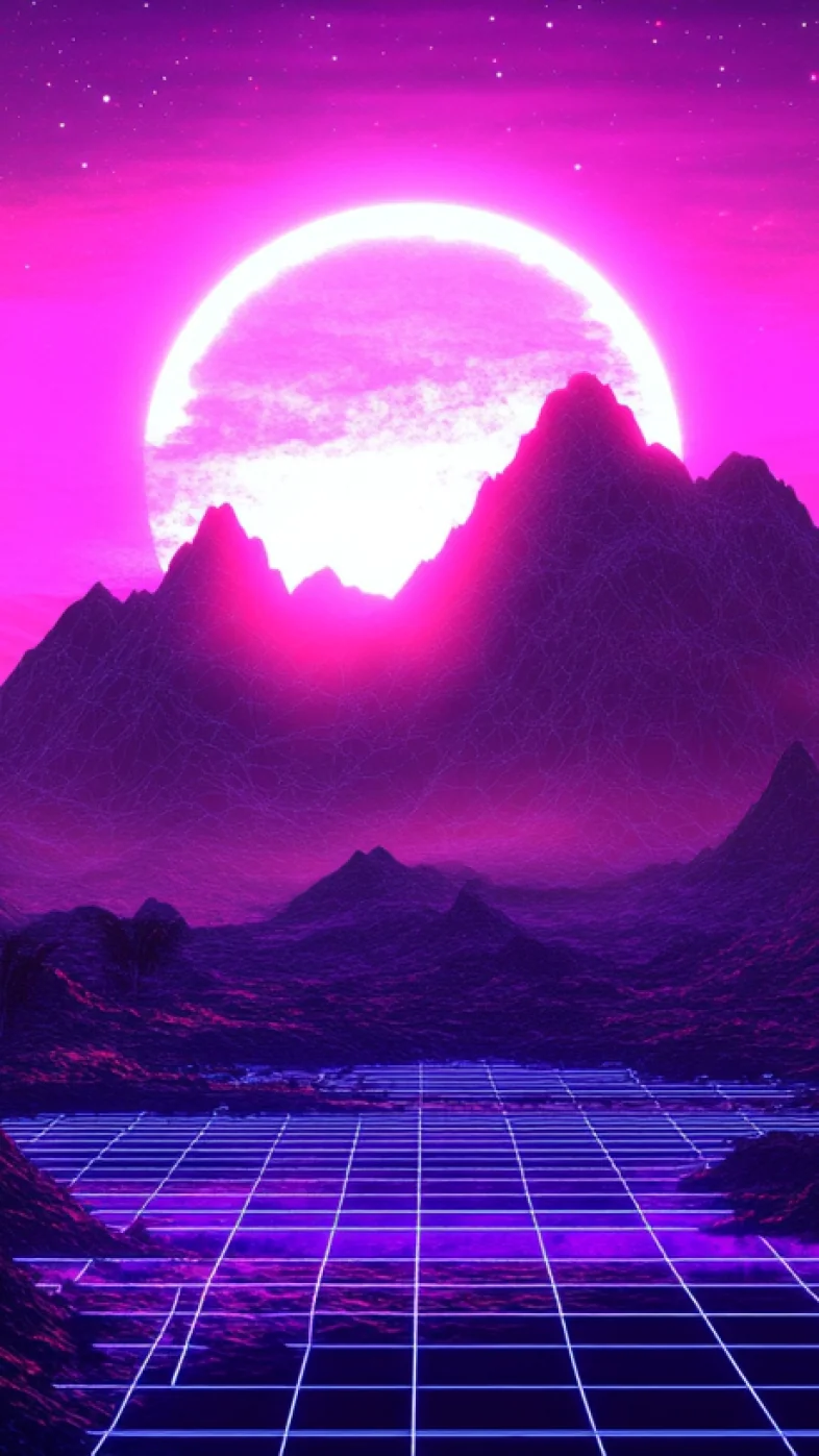 neon mountains wallpaper