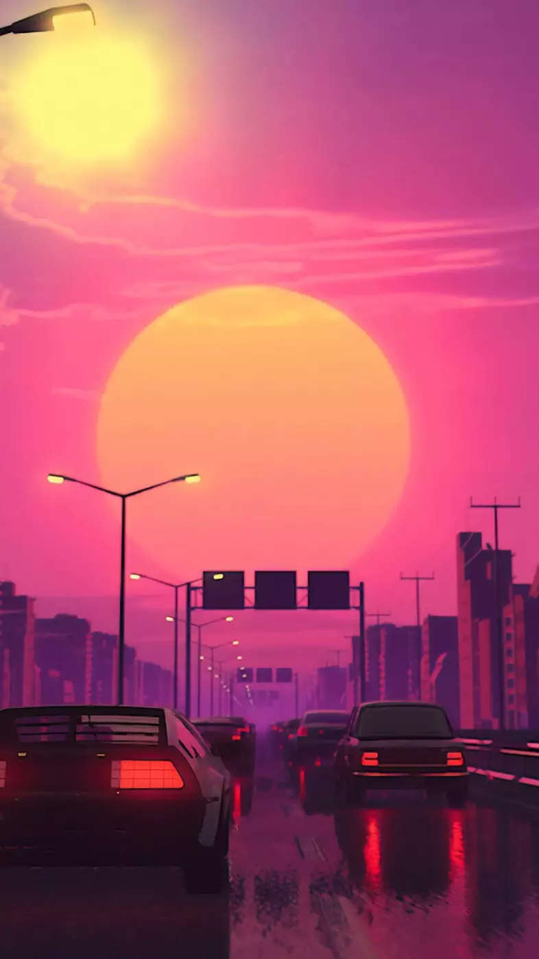 neon sunset wallpaper