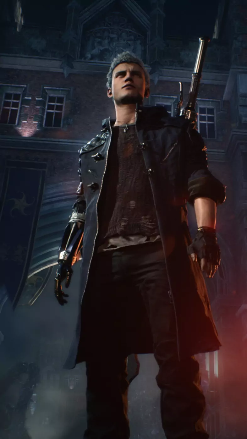 nero in devil may cry 5 gamer wallpaper