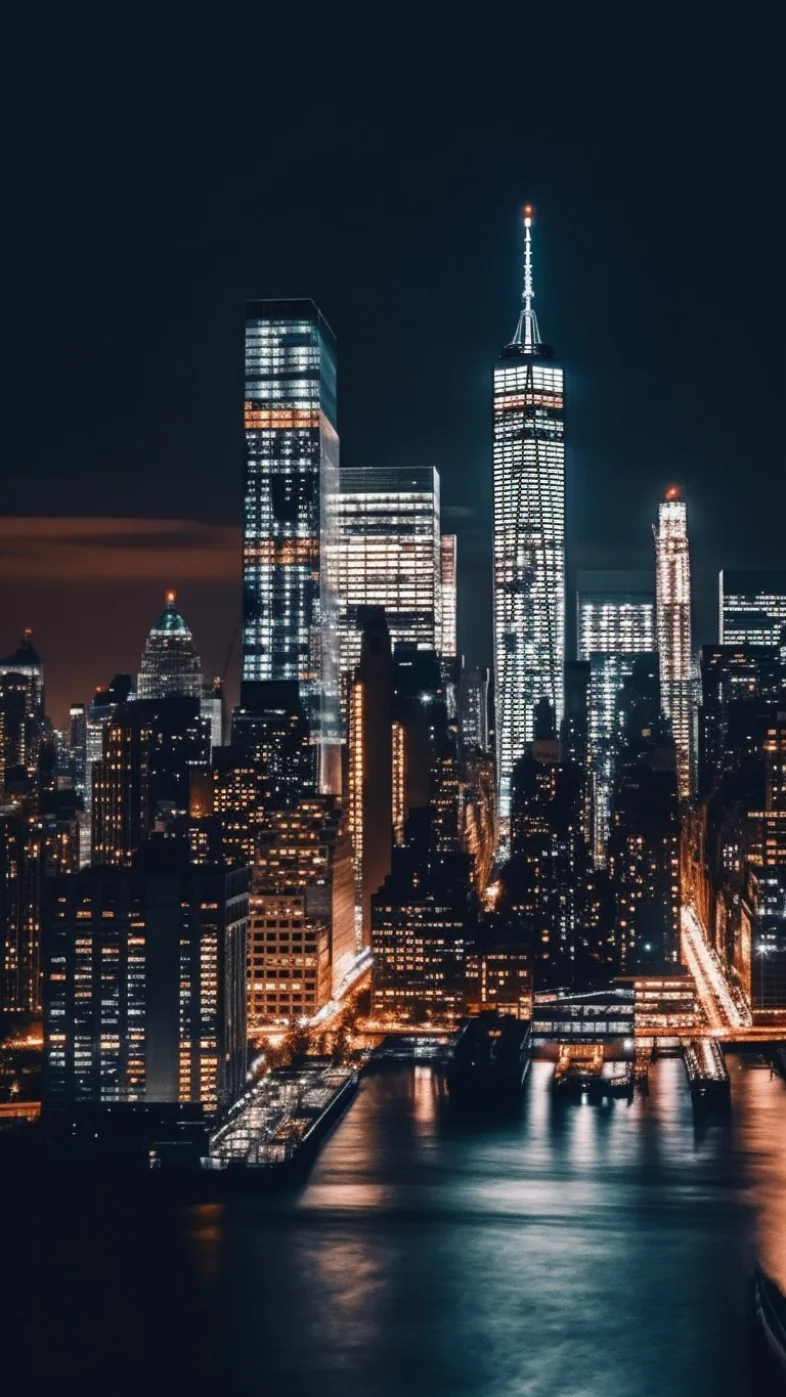 new yorks sky city at night wallpaper