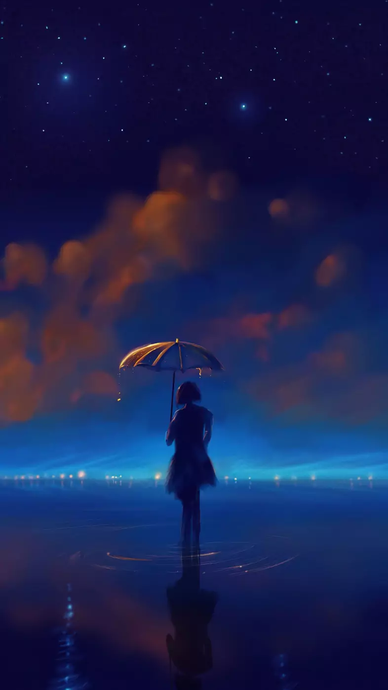 night alone girl wallpaper
