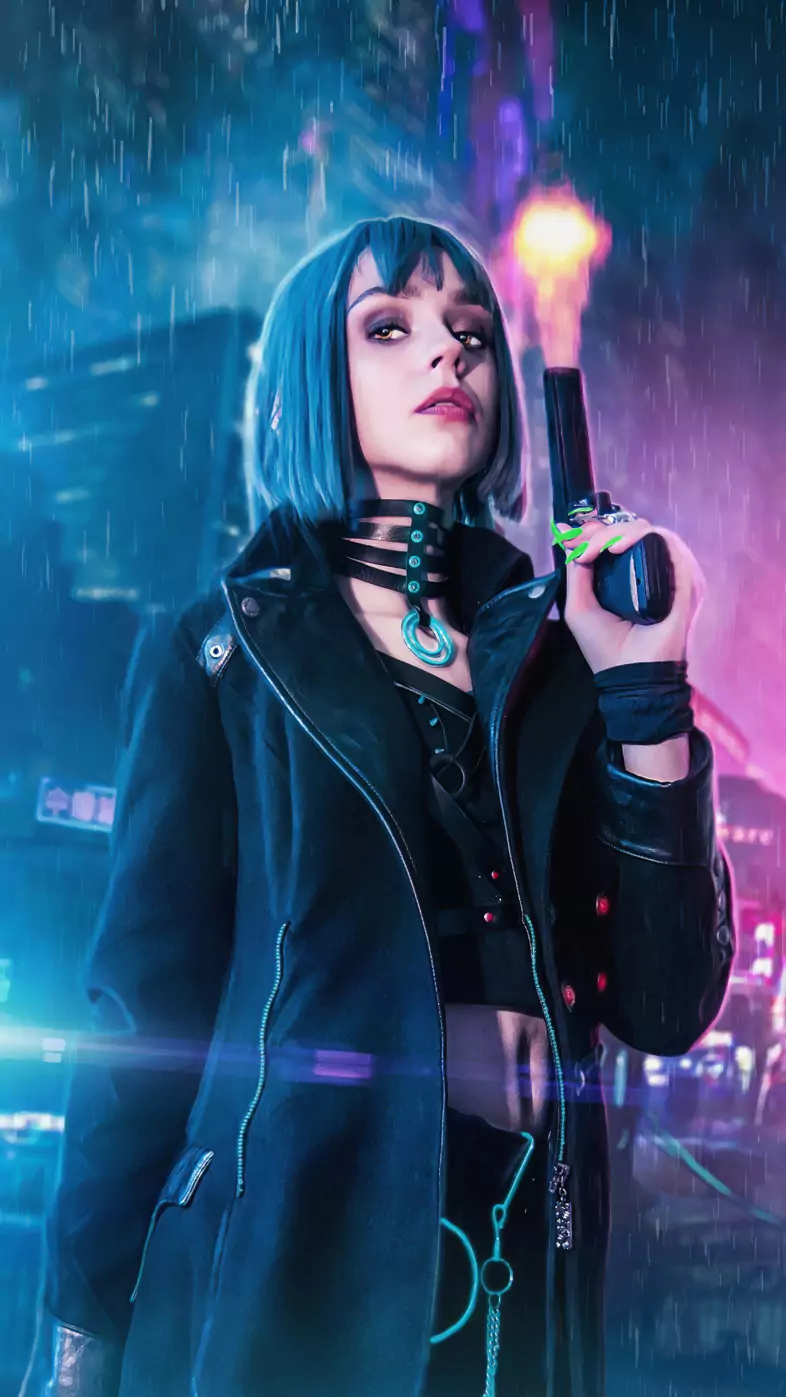 night fire cyberpunk wallpaper