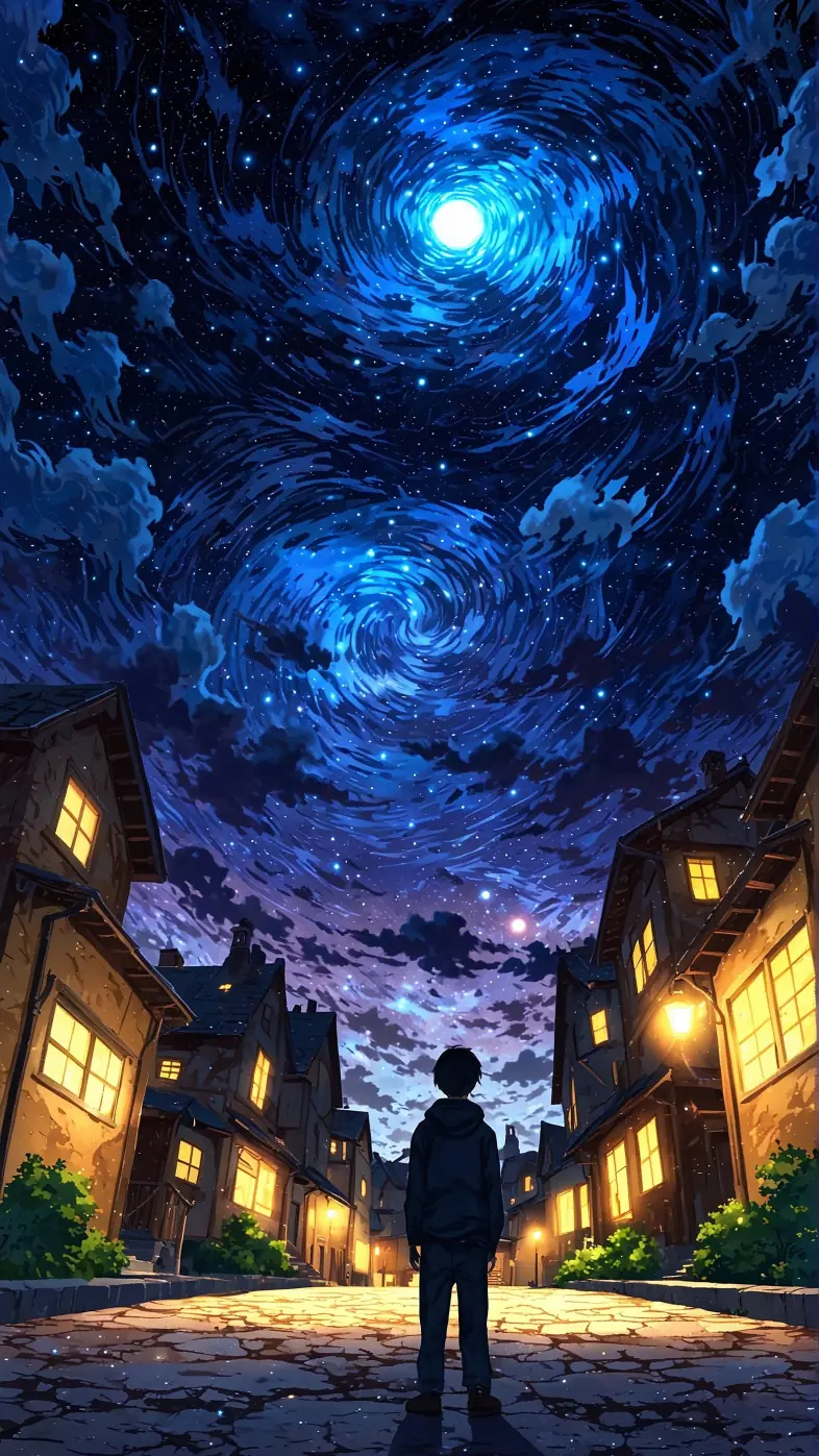 night sky boy city  wallpaper
