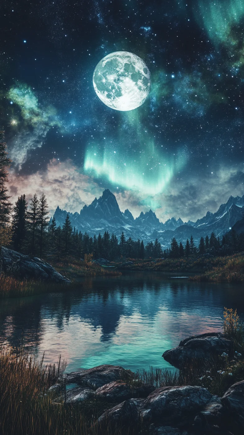 night time nature scene inspired wallpaper